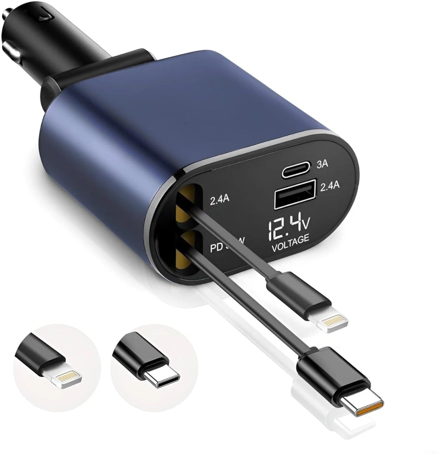 120W Turbo Car Charger with USB Cable